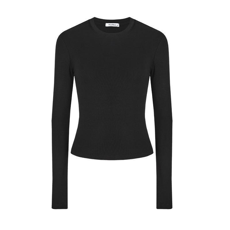 Cropped Top in Ribbed Knit Black | Womens Knitwear