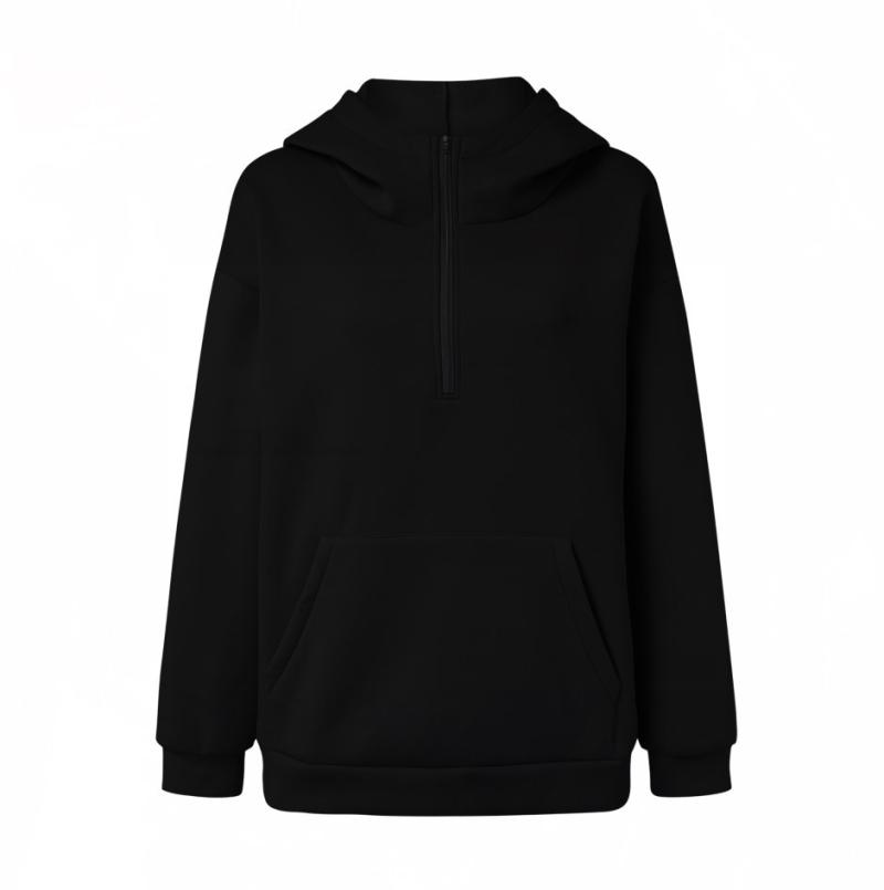 Half-Zip Hoodie Black | Mens Jersey