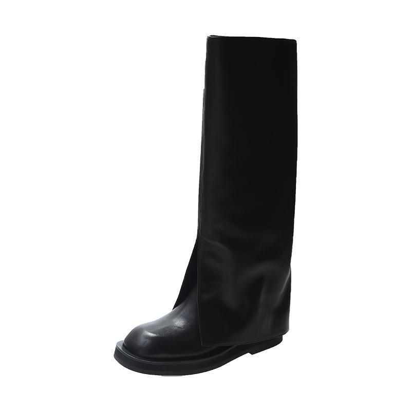 HUNT boots in glazed leather Black | Womens Boots