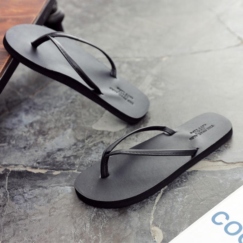 MILO slides in smooth leather Black | Mens Sandals