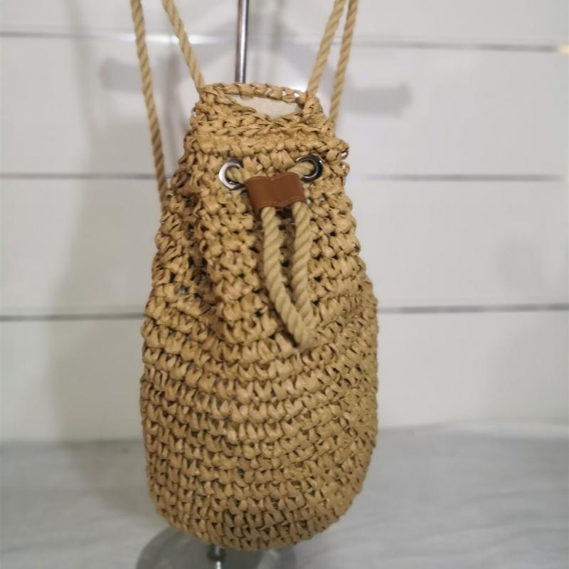 MINI JOE IN RAFFIA Naturel And Brick | Womens Mini Bags