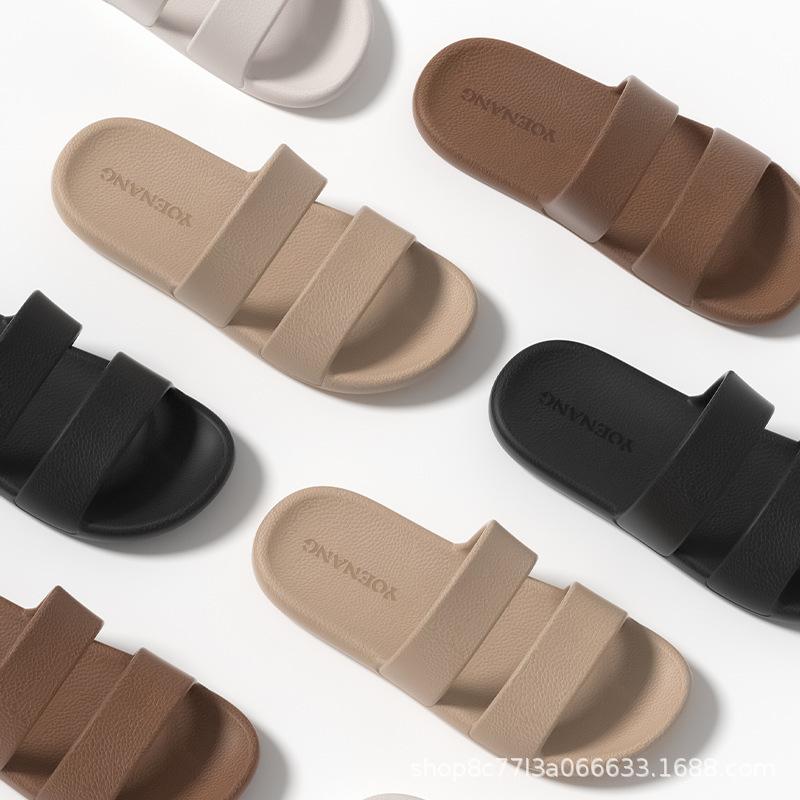 NICHOLS slides in smooth leather Black | Mens Sandals