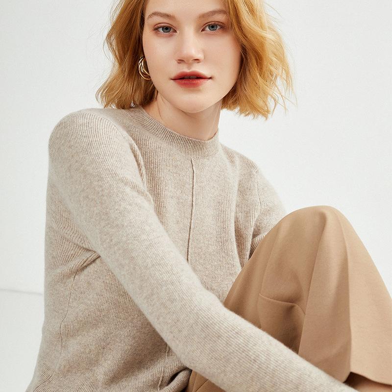 openwork sweater in cashmere Taupe | Womens Knitwear