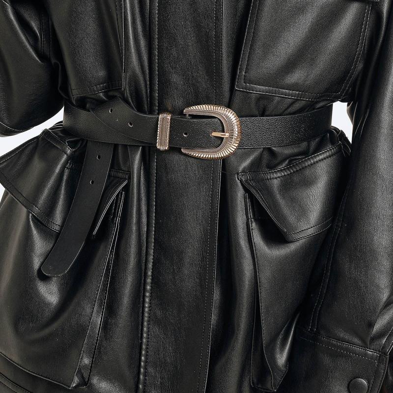 SAHARIENNE jacket in coated cotton Black And Kaki | Womens Leather And Coats