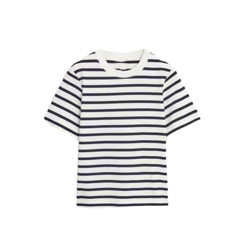 Striped Cassandre T-Shirt in Jersey Naturel Et Marine | Mens Jersey