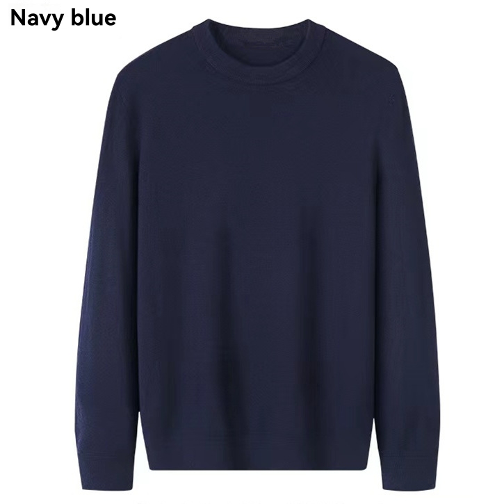 Sweater in Cashmere And Silk Bleu Nuit | Mens Knitwear