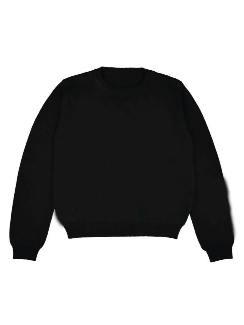 Sweater in Openwork Wool Black | Mens Knitwear