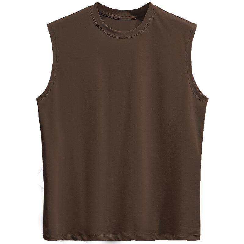 Tank Top in Silk Satin Brun Chene | Womens Shirts And Tops