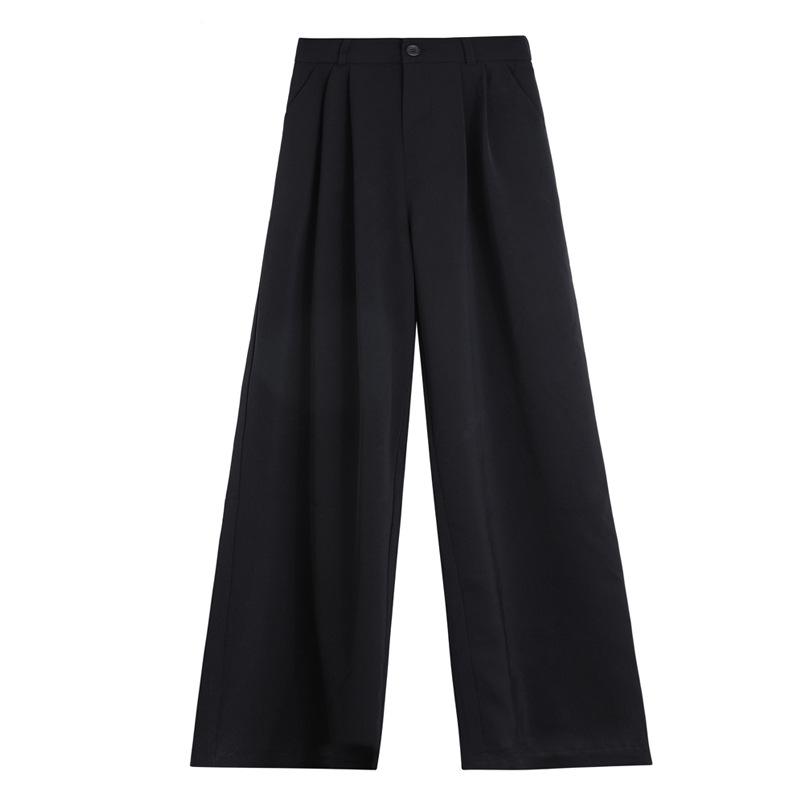 Wide-Leg Pants in Striped Wool Noir Gris | Womens Jackets And Pants